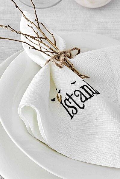 Karaca Home Galata Siyah Peçete Runner Set