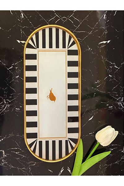 pırıltı home 2 Person 2 Piece Presentation Service Tray Black Bird Model