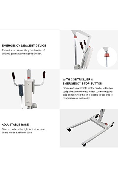 Unknown At This Time VVGIYTYIO Electric Patient Hoist Lift - Full Body Mesh Heavy Duty Patient Lift Sling, 400 lb