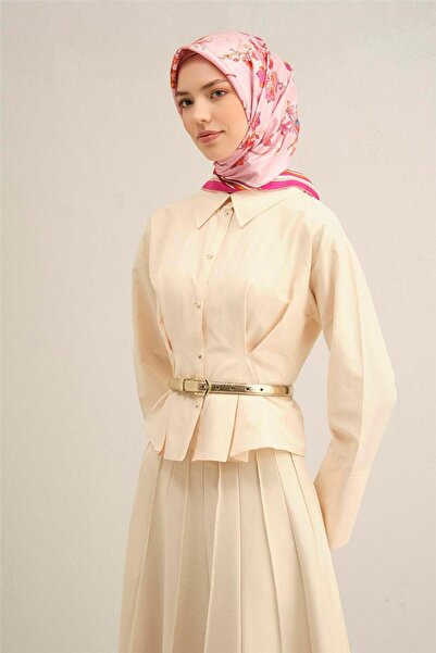 Armine Çiçek Desenli Saf İpek Sura Eşarp 9316D 50