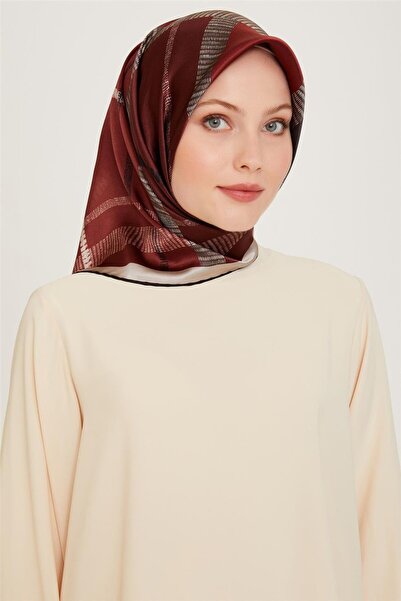 Armine بنقشة هندسية سورا ساف حرير وشاح 9206D 81