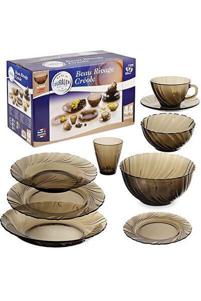 Duralex Elegant glass dinnerware set – 44 pieces, French made