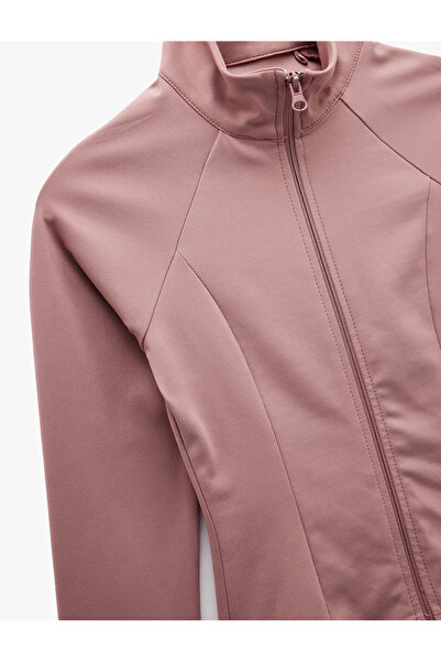 Koton εφαρμοστό Αθλητικό φούτερ με μακρύ μανίκι και ψηλός λαιμός φερμουάρ