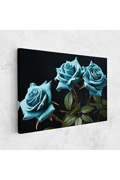 Arthub Canvas Painting, Bedroom And Living Room, Flowers, Blue Roses
