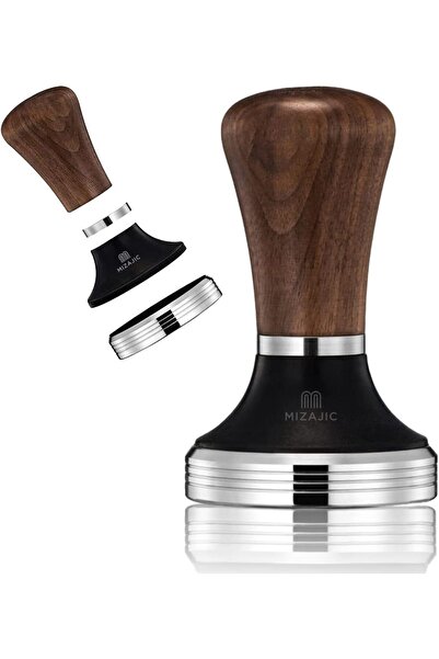 MIZAJIC 51mm Coffee Tamper - Food Grade Stainless Steel Flat Base, Rosewood Handle