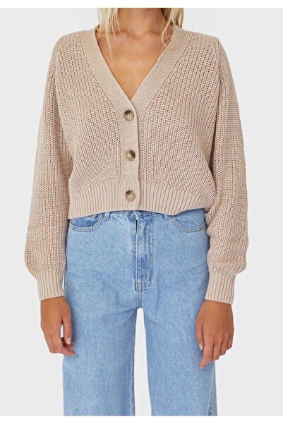 Hisleria Buttoned Front Knitwear Cardigan - Beige
