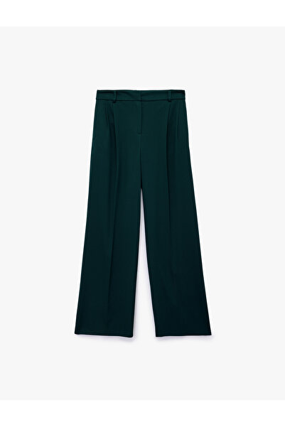 Koton X Melis Ağazat - Pleated Pocketed Loose Straight Leg Fabric Trousers