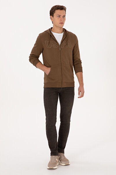 U.S. Polo Assn. Men's Khaki Knitted Cardigan 50313719-Vr027
