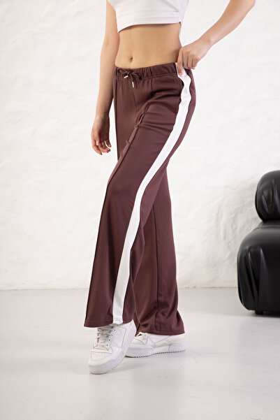 YusGos Women's Soft Textured Modal Fabric Side Stripe Wide Leg Palazzo Pants