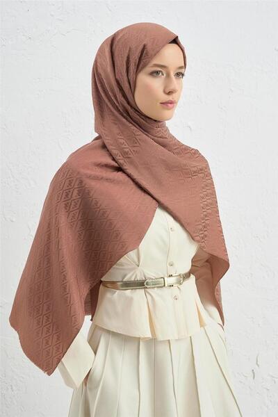 Armine Elegance İpek Pamuk Monogram Şal 11