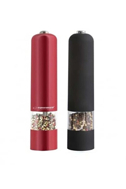 ESPERANZA Set of 2 electric salt and pepper grinders red and blue EKP 001 RB