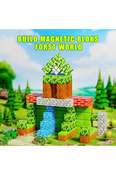 SARALMA Minecraft compatible magnetic building blocks 80 pieces, motor skills