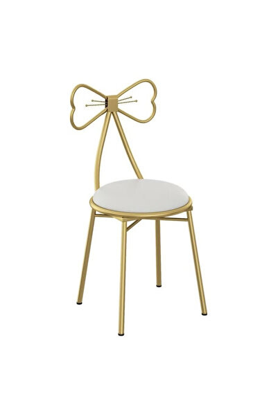 KEKE كرسي زينة على شكل فراشة مع وسادة مخملية وإطار معدني