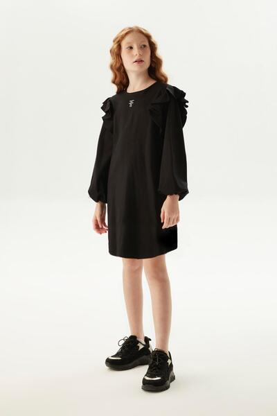 FRACOMINA BG Store Μαύρο Φόρεμα για Κορίτσια 23FW0FM0785