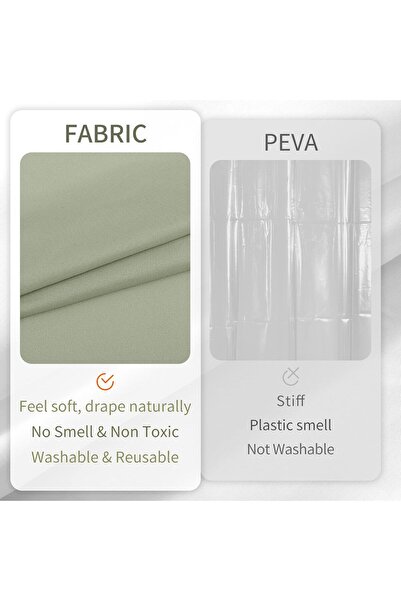 Generic ALYVIA SPRING Waterproof Fabric Shower Curtain Liner, 1.83 x 1.83 m, Desert Sage