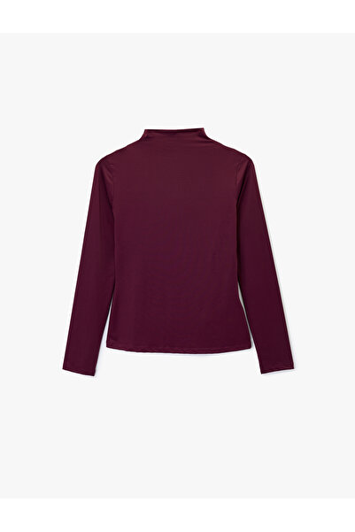 Koton slim fit Tricou cu mânecă lungă guler ridicat