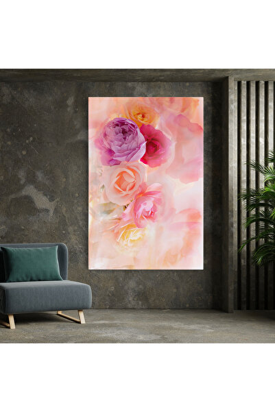 Arthub Canvas Painting, Bedroom And Living Room, Flowers, Pastel Color Roses