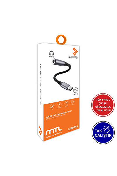 MTL Type-C to 3.5mm AUX Adaptör DAC Çipli Dayanıklı Örgü Kablo Ses Dönüştürüc...