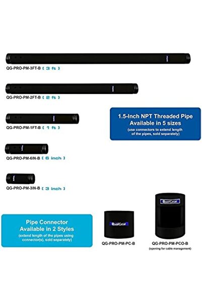 STOREMAX Pro-AV QG-KIT-CA-3IN-B Tek Kirişli Tavan Adaptörü, 3 inç 1,5 inç Pro...