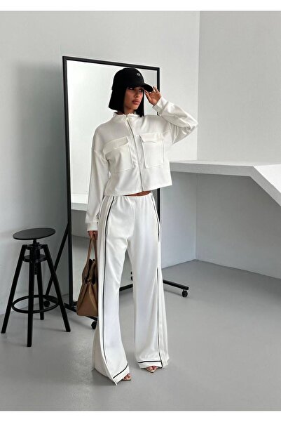 moda paketi Striped Detail Modal Tracksuit Set-Oversized