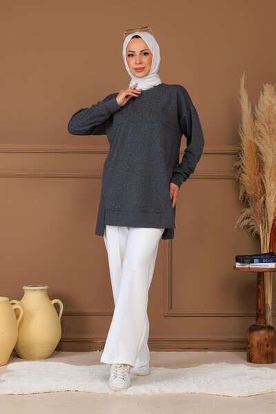 Moodbasic Tunic with Stone Embroidery Detail