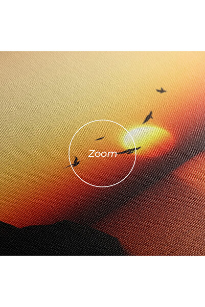 Arthub Canvas Painting, Bedroom And Living Room, Landscapes, Sunset Silhouette Birds