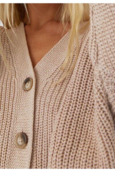 Hisleria Buttoned Front Knitwear Cardigan - Beige