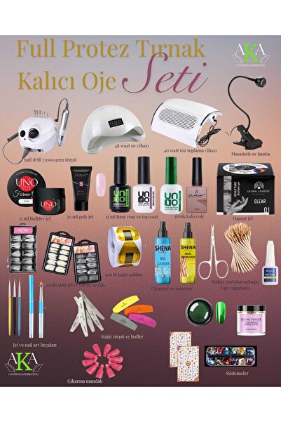 Aka Full protez Tırnak ve Kalıcı oje Seti
