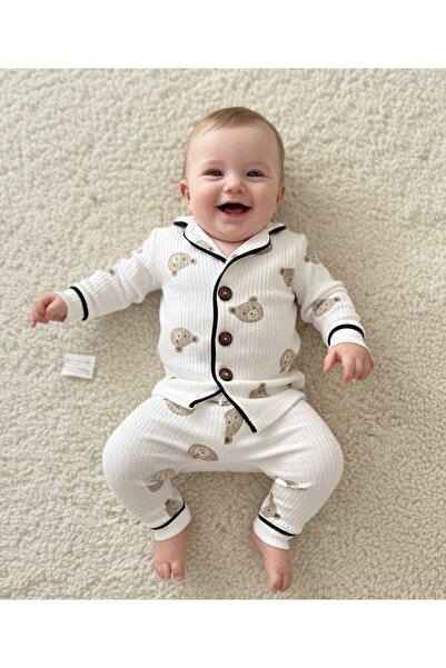 Bip Baby Bear Printed Striped Fabric Pajama Set