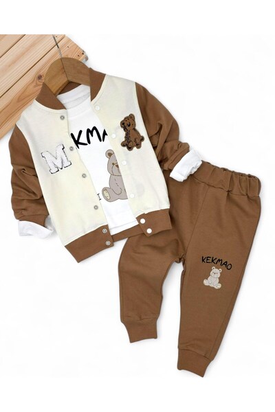 Egelite Baby Boy 3-Piece Seasonal Suit | College Jacket, Long Sleeve Top and Bottom Set | 6-9-12-18-24 Months