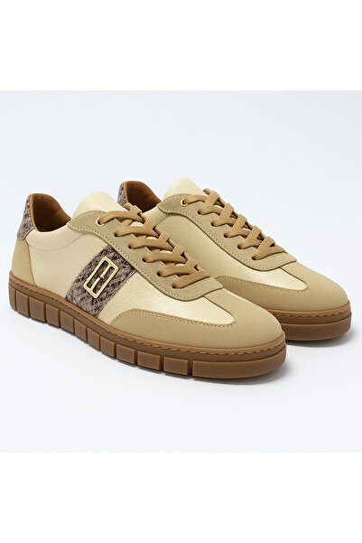 Shoebuo Women's Genuine Leather Flat Sole Sneaker Sports Shoes