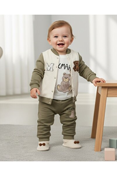 Egelite Baby Boy 3-Piece Seasonal Suit |   College Jacket, Long Sleeve Top and Bottom Set |   6-9-12-18-24 Months