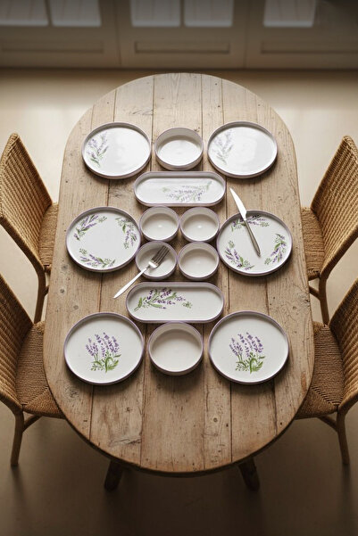 Kitchen Life Set de mic dejun Lavender Stackable - Set de prezentare pentru mic dejun de lux