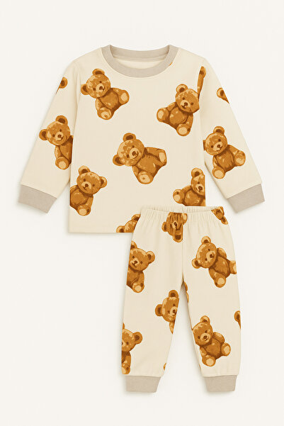 Oz Baby Unisex Thermal Suede Pajama Set 1-4 Years | New Season Padded Children'S-Baby Pajamas