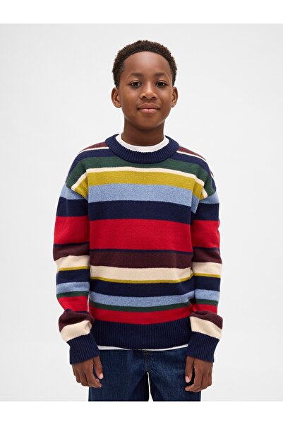 GAP Erkek Çocuk Çok Renkli CashSoft Relaxed Bisiklet Yaka Kazak