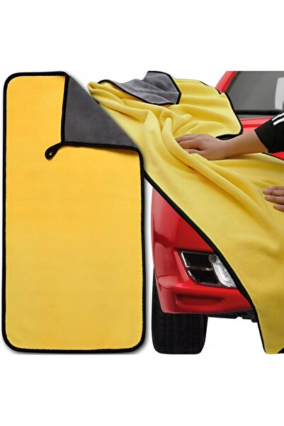 zola Microfiber towel, absorbs and dries quickly, 60 x 30 cm, gray-yellow