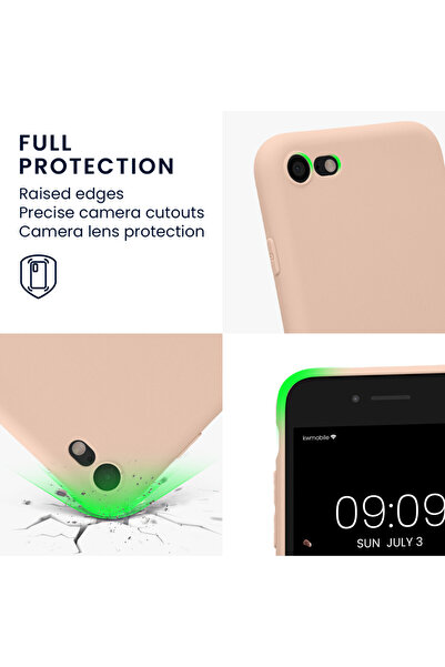 KWmobile Case for Apple iPhone SE (2022)/iPhone SE (2020)/iPhone 8, Cream, Silicone, KWM0000083F057C