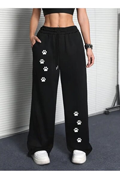 Le Vion Γυναικείο παντελόνι φόρμας με στάμπα, σε μεγάλο μέγεθος, με φαρδιά μπ...