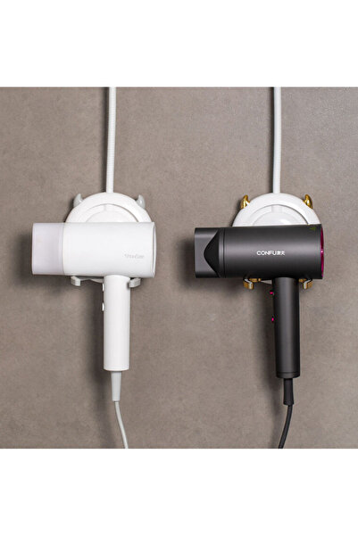 OEM Adjustable angle hair dryer holder with 360 degree rotation White