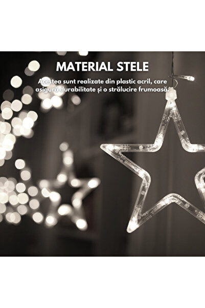 SDEPOT Christmas installation, SDEPOT, light curtain type, with 12 stars, cool white