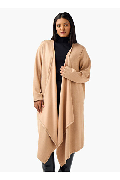 Ulla Popken Relaxed Fit Longline Asymmetric Cardigan