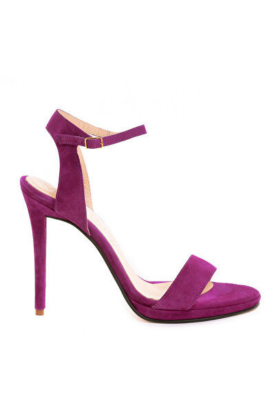 Vanilla Days Berlin Purple Suede Stiletto Sandals, Leather, 12cm Heel