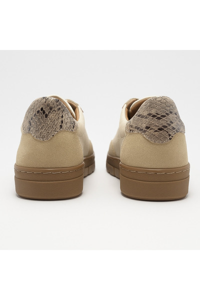 Shoebuo Women's Genuine Leather Flat Sole Sneaker Sports Shoes