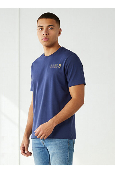 FAV تي شيرت رجالي مطبوع بأكمام قصيرة ورقبة دائرية قصة ضيقة