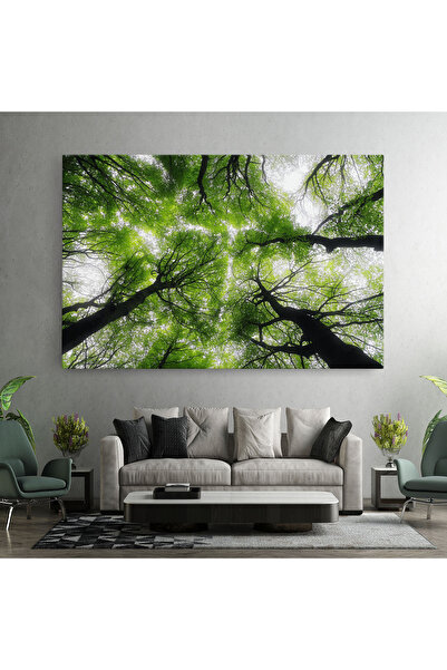 Arthub Canvas Painting, Bedroom And Living Room, Landscapes, Forest Green Tree