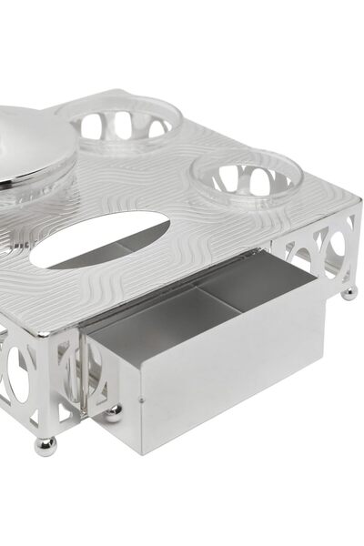 Solitaire Dates Serving Dish Set, Silver