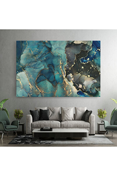 Arthub Canvas Painting, Bedroom And Living Room, Abstract, Blue Marble