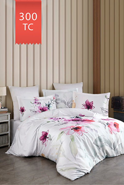 VAROL Royal Saten 300TC Nevresim Takımı (Çift Nevresimli) Family Size - VERONA