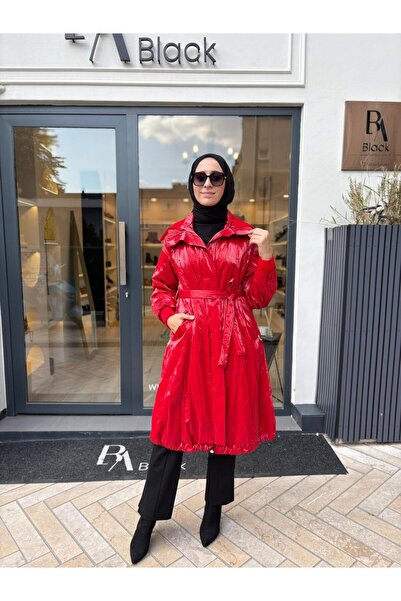 MissWhence 38401 Women's Trench Coat Red