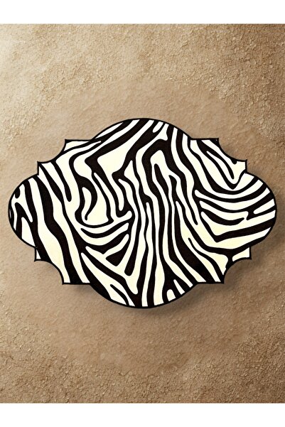 LİONYA DESİGN 2'li Zebra Desenli Nakış Çerçeveli Premium Duck Kumaş Amerikan ...